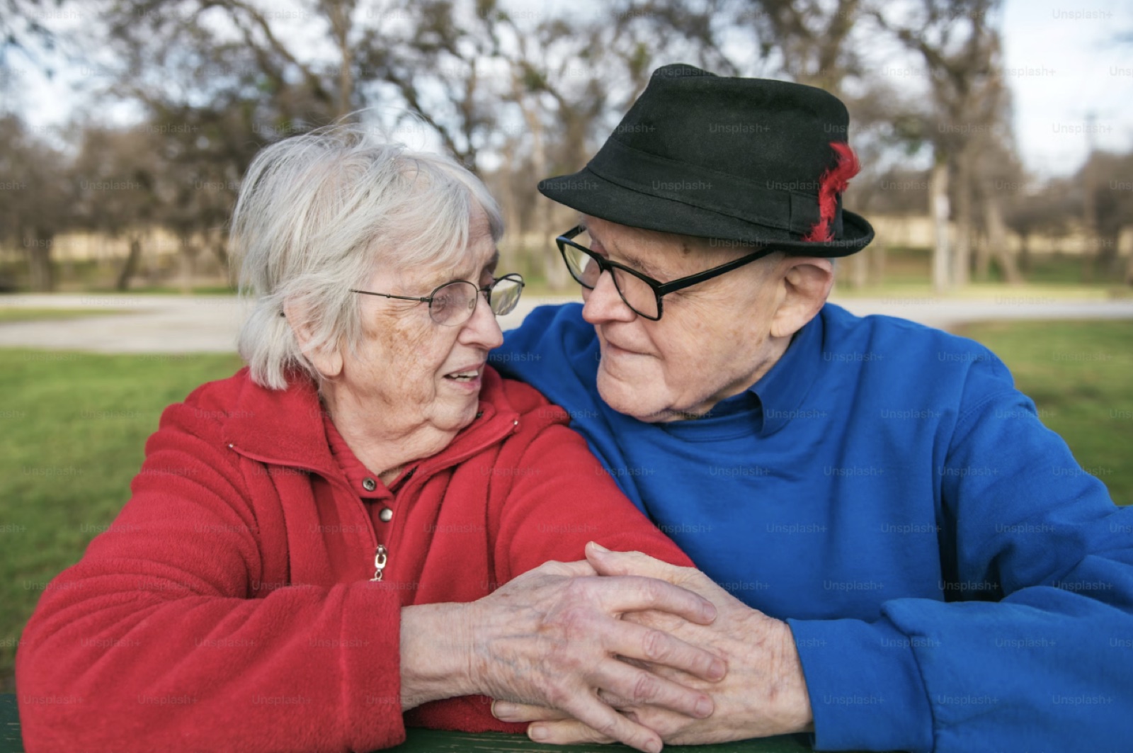 An older couple at home.